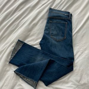 Mother Denim Insider Crop Step Fray Jeans in wash Not Rough Enough Size 30